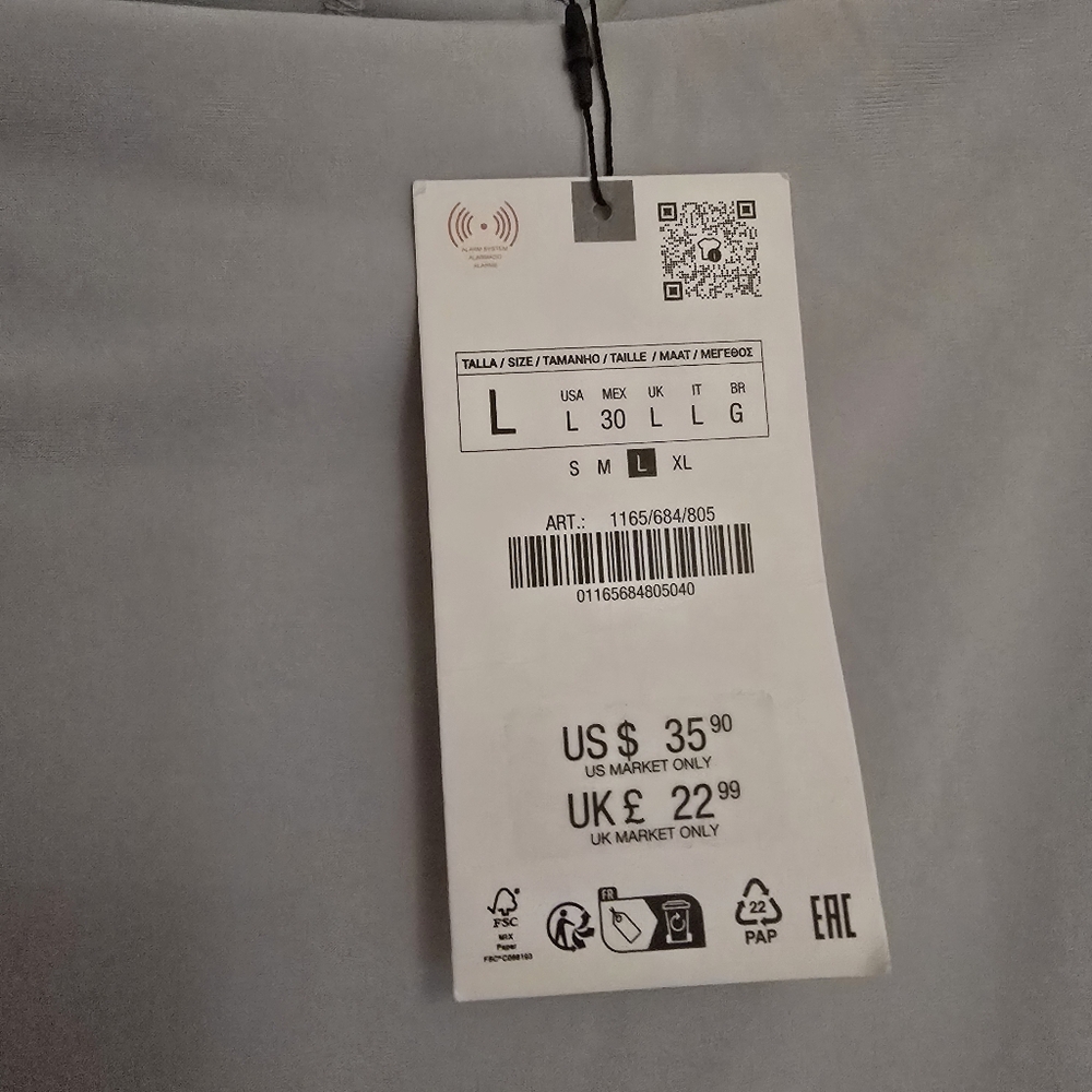 Light Gray Long Sleeve Top - Picture 2 of 4